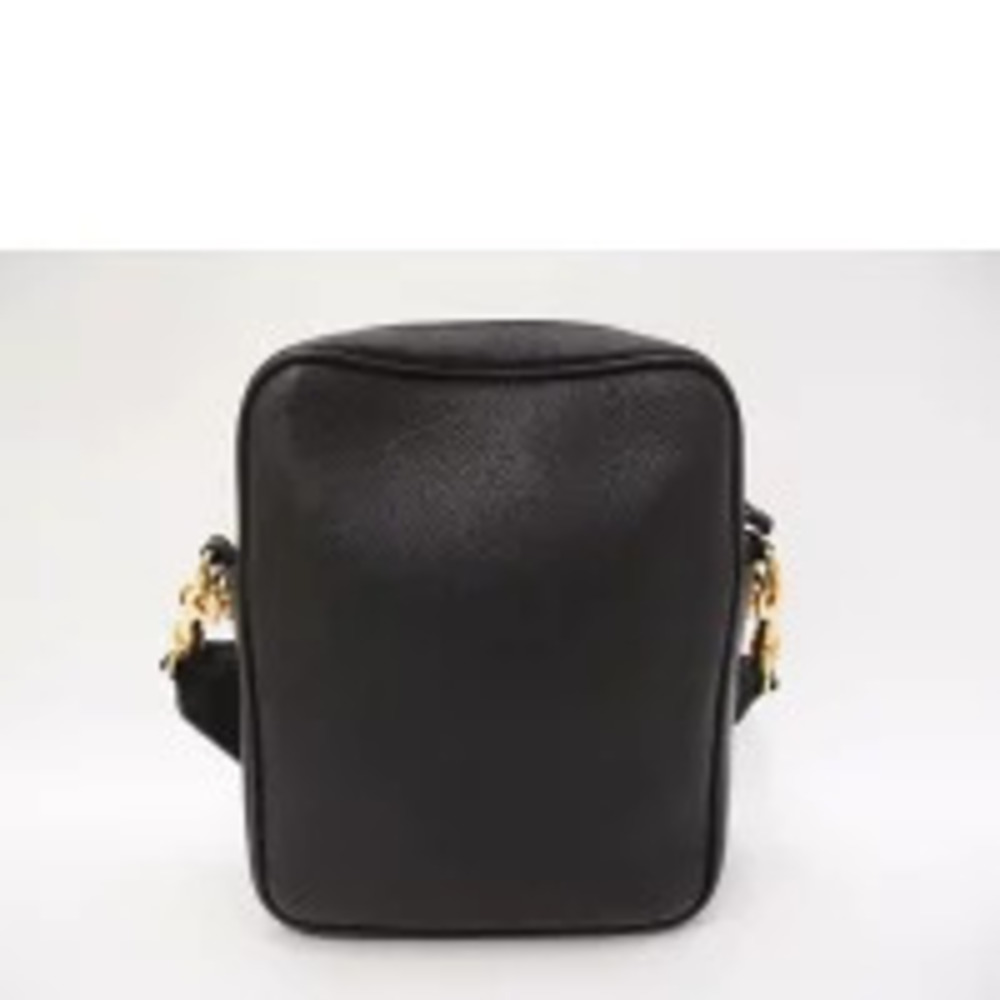 VERSACE Medusa Leather Shoulder Bag Black